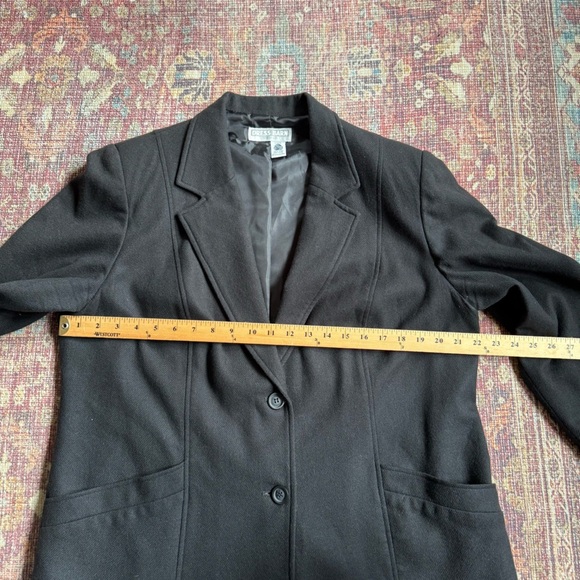 Dress Barn Black Women's Blazer Coat Wool with Structured Shoulders - Picture 5 of 9